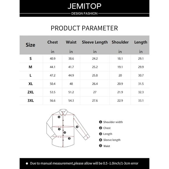 Men's Stretch Wrinkle Free Formal Long Sleeve Slim Fit Button Down Dress Shirts - Picture 7 of 7